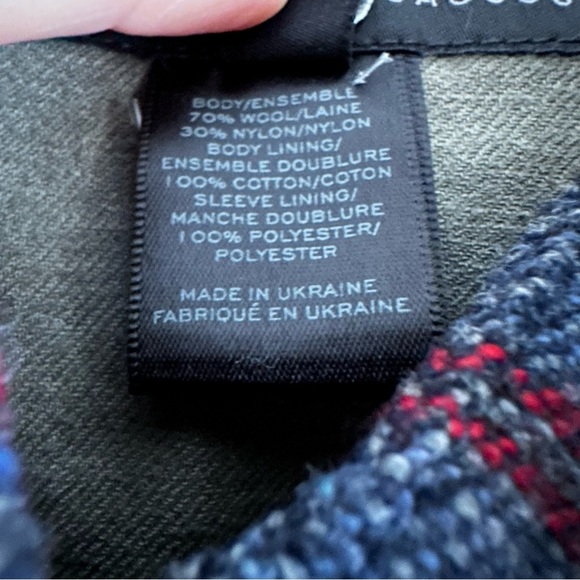 Marc By Marc Jacobs Navy and Red Plaid Pea Coat - Picture 4 of 9